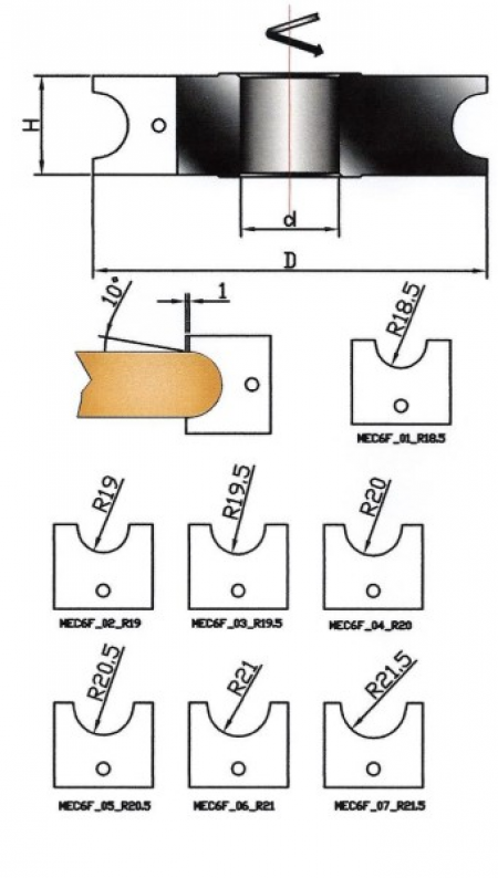 MEC6-F - FRESA PER 1/2 TONDI CONCAVI