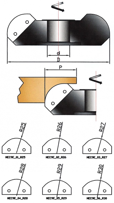 MEC9-E - FRESA PER 1/4 TONDO CONVESSO